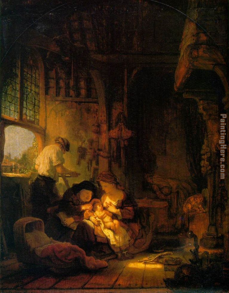 Holy Family painting - Rembrandt Holy Family art painting